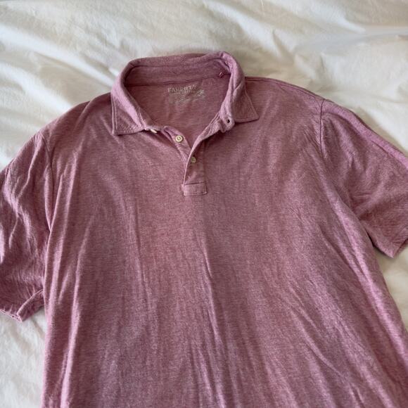 Faherty Men’s Cloud Cotton Polo Shirt Heather Pink Size XL Soft Casual Golf - Picture 2 of 6